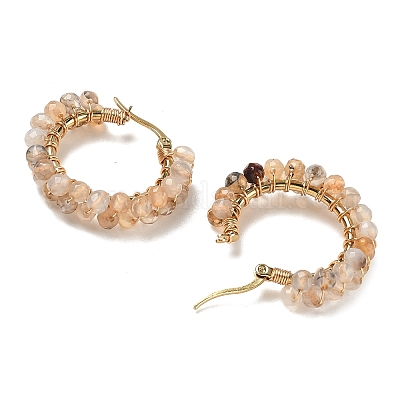 Серьги-кольца из нержавеющей стали 304 EJEW-F240-03G-02-1