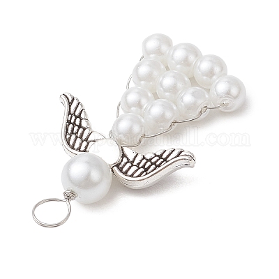 Подвески из перламутровых стеклянных бусин PALLOY-JF03206-03-1