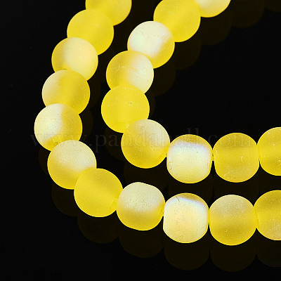 Матовые прозрачные стеклянные бусины GLAA-T032-T6mm-MBB12-1