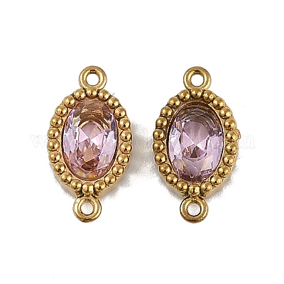 Ионное покрытие (ip) 304 нержавеющая сталь кубический цирконий овальные звенья соединительные подвески STAS-K256-22G-06-1