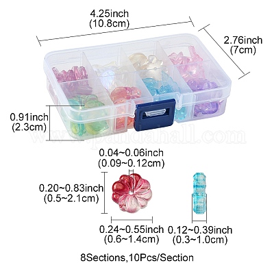 80шт 8 цвета гальванические прозрачные стеклянные бусины EGLA-FS0001-39-1