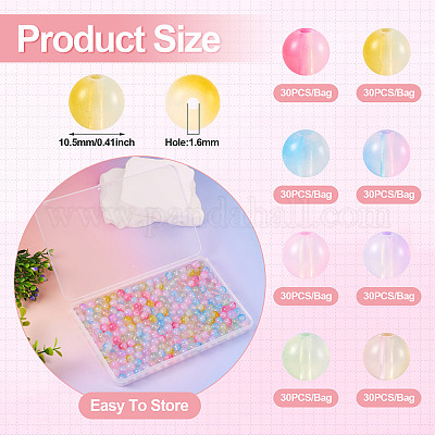 8 пакетик двухцветных прозрачных чешских стеклянных бусин&nbsp;GLAA-TA0002-48-1