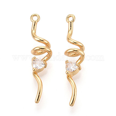 Латунные микропаве прозрачные подвески с фианитом KK-T078-01G-03-1