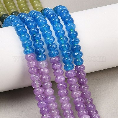 Окрашенные природные белый нефрит бисер пряди&nbsp;G-Z135-C02-1