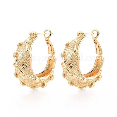 Серьги-кольца из латуни EJEW-T047-104G-1