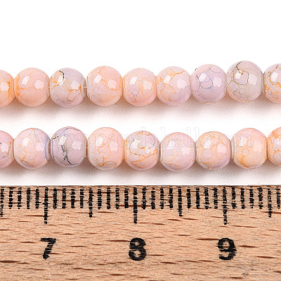 Выпечка окрашенные стеклянные бусины пряди DGLA-N003-4mm-C01-1