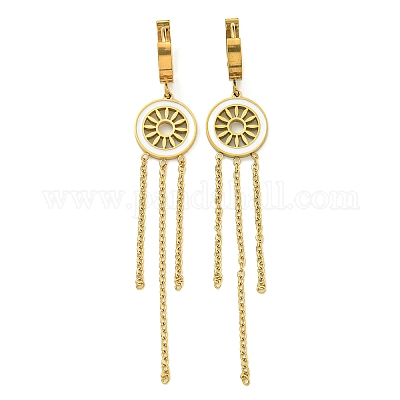 Серьги-кольца из нержавеющей стали 304 с ионным покрытием (IP) EJEW-G400-46G-1