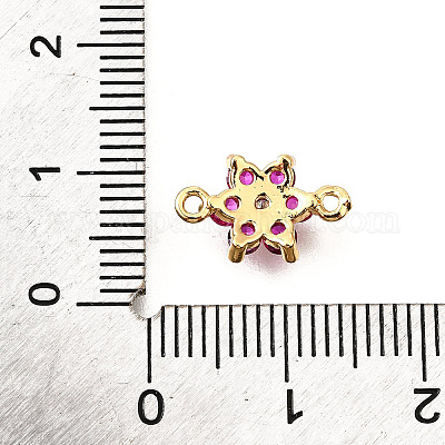 Латунные микро-паве орхидея кубические циркониевые звенья KK-D356-02A-G-1