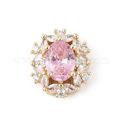 Латунные микро проложить кубического циркония бусы KK-K297-29G-1