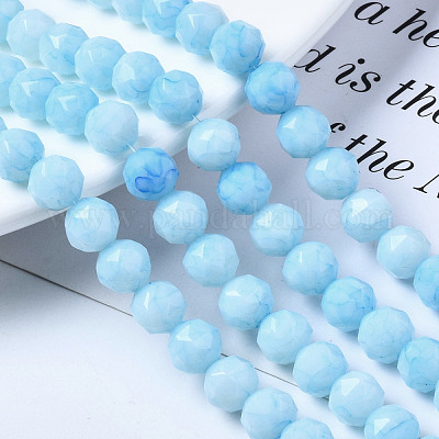 Непрозрачная выпечка окрашенные стеклянные бусы пряди EGLA-N006-004D-1