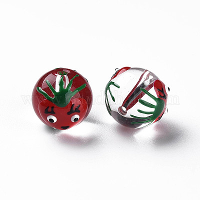 Прозрачные стеклянные эмалевые бусины GLAA-N049-008-1