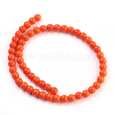 Синтетических нитей бирюзовые бусы TURQ-G106-8mm-02G-1