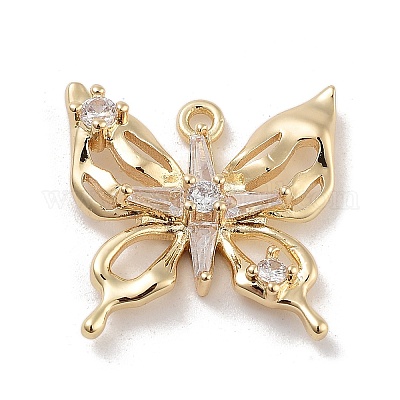 Подвески из латуни с прозрачным фианитом KK-Z061-14G-01-1