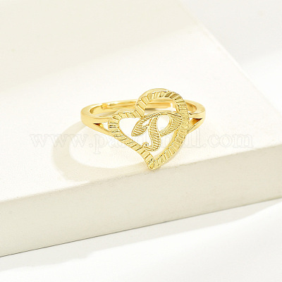 Латунные алфавитные регулируемые кольца для женщин WGC8F9D-16-1