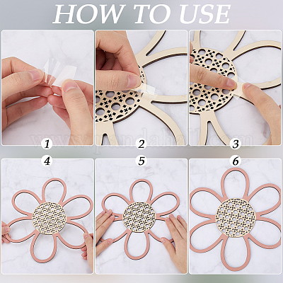 3шт. набор подвесок из натурального дерева WOOD-WH20002-03B-1