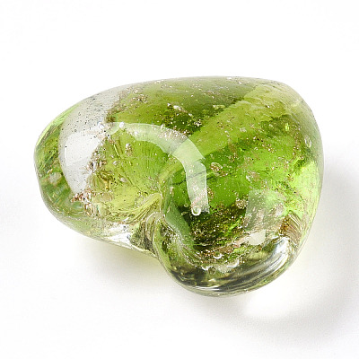 Светящиеся бусины лэмпворк из золота и песка ручной работы FOIL-T006-03D-1