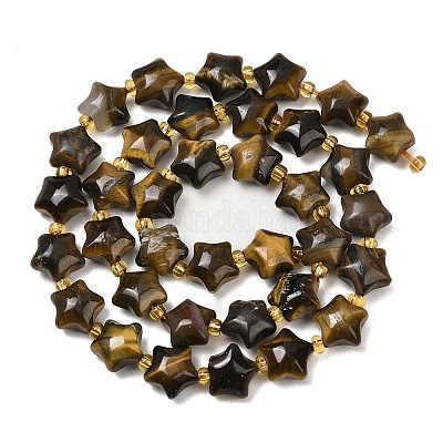 Природных тигровый глаз бисер нитей G-Z080-A16-10mm-1