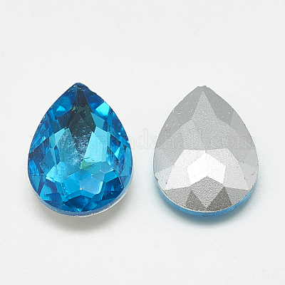 Заостренные заднее стекло горный хрусталь кабошоны RGLA-T081-10x14mm-12-1