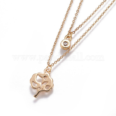 Латунь многоуровневого ожерелья NJEW-JN02384-02-1