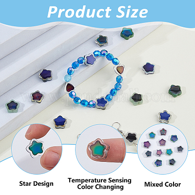 60шт 5 цвета двухцветные стеклянные бусины GLAA-HS0001-17-1