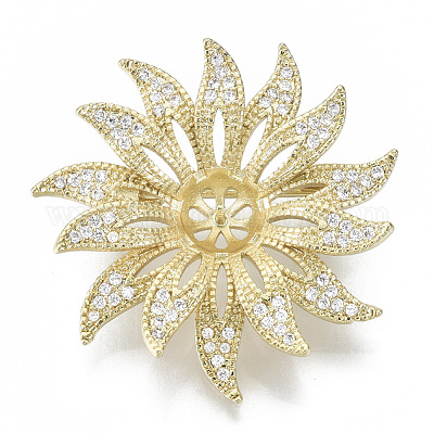 Брошь из латуни с прозрачным кубическим цирконием KK-N232-81-NF-1