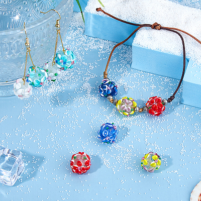 10шт 5 цвета бусины лэмпворк ручной работы LAMP-FI0001-01-1