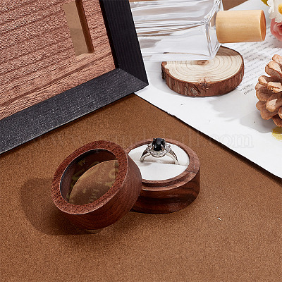 Коробки для хранения круглых деревянных колец с 1 слотом CON-HY0001-05A-1