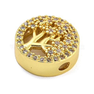 Стойки обшивки латунь микро проложить кубического циркония бусы KK-G513-80G-1