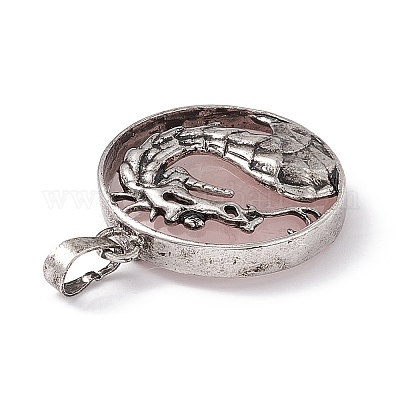 Природного розового кварца подвески G-H281-05H-1