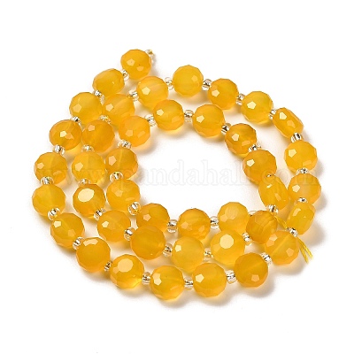 Естественный желтый агат бисер нитей G-B153-A03-1