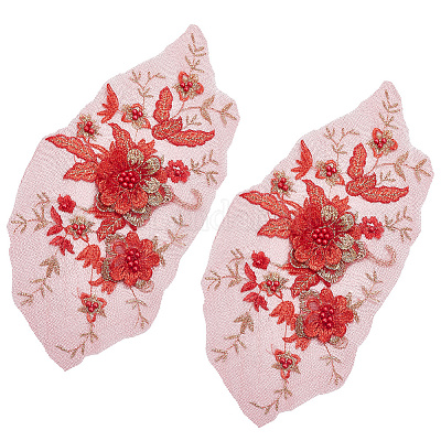 Ткань из полиэстера с компьютерной вышивкой и аппликациями&nbsp;DIY-WH20055-009A-1