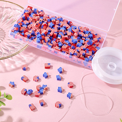 Тематика дня независимости наборы для самостоятельного изготовления браслетов из полимерной глины с бусинами DIY-TA0012-69-1