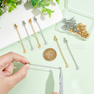 20 шт. 2-х цветный удлинитель цепи из нержавеющей стали 304 STAS-UN0045-70-1