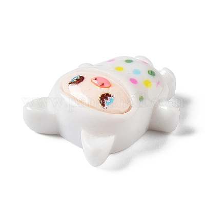 Кабошоны с милыми животными из непрозрачной смолы RESI-Q217-02B-1