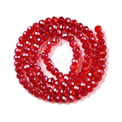 Стеклянные бусины с гальваническим покрытием  EGLA-A044-T4mm-A01-1