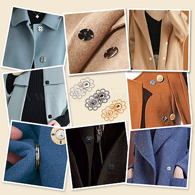 30 шт. 3-х цветные полые кнопки из сплава BUTT-NB0001-76-1