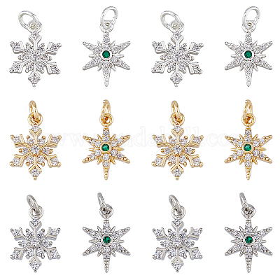 12 шт. 6 подвески из латуни с микропаве из кубического циркония в стиле стойки KK-FH0006-85-1