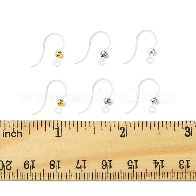 60 шт. 3-х цветные экологически чистые пластиковые крючки для сережек STAS-FS0001-61-1