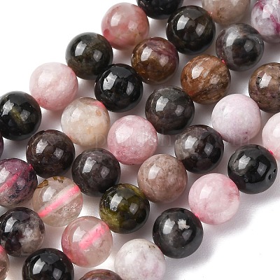 Нити из натуральных разноцветных турмалиновых бусин&nbsp;G-G446-6mm-03-1