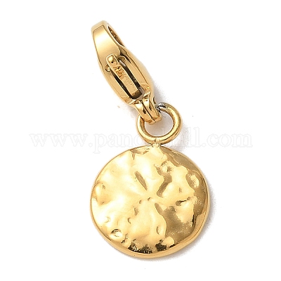 Плоские круглые подвесные украшения из нержавеющей стали 304 STAS-G352-09G-1