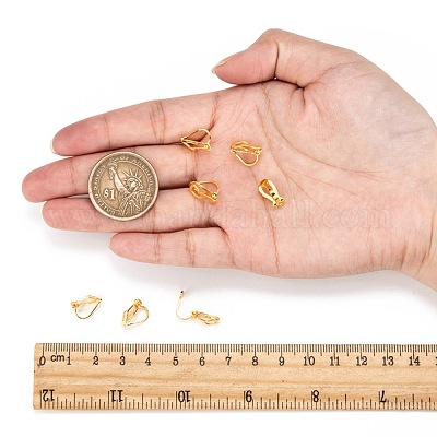 Латунные зажимные серьги для непроколотых ушей X-EC110-G-1