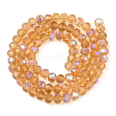 Стеклянные бусины с гальваническим покрытием  EGLA-A034-T10mm-L23-1