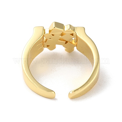 Стойка покрытие латунь открытые манжеты кольца RJEW-M158-01G-1