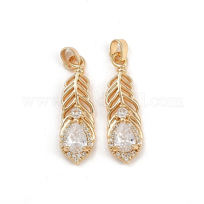 Латунные микро проложить кубического циркония подвески KK-K407-18G-1