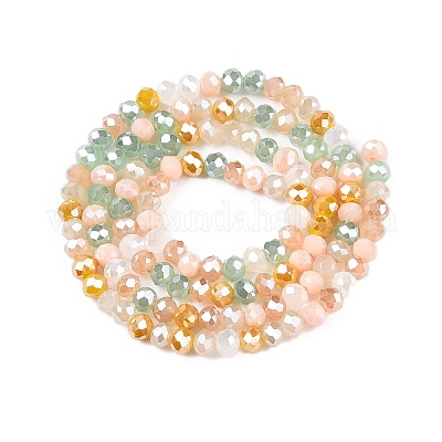 Стеклянные бусины с гальваническим покрытием  GLAA-T023-B16-03-1