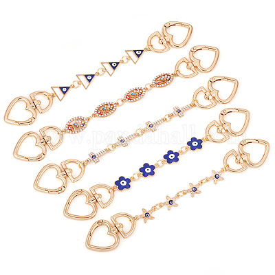 5 шт. 5 стиля цепи из сплава от сглаза цепи-удлинители для сумок&nbsp;AJEW-TAC00036-1