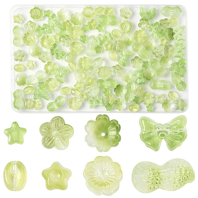 120шт 8 стиля прозрачные стеклянные бусины DGLA-FS0001-17-1