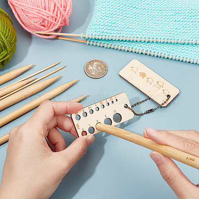 Прямоугольный деревянный вязальный крючок FIND-WH0110-777-1