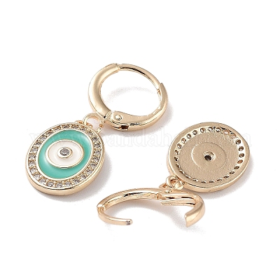 Серьги с подвесками из латуни с покрытием из настоящего 18-каратного золота EJEW-L269-010G-01-1