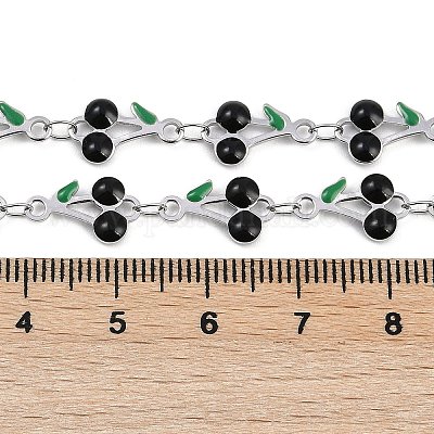 Цепи из нержавеющей стали 304 с эмалированными вишневыми звеньями CHS-M007-01P-02-1